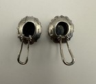 Sterling Silver 925 Lapis Lazuli Earring Clip Oval Scallop Bezel Vtg Mexico Blue — photo 7