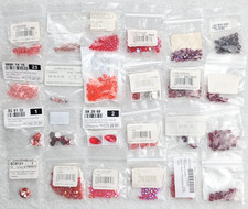 Swarovski Crystal Bead Pendant Lot Pink Red Peach Burgundy Mixed Qty