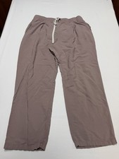Uniqlo Linen Blend Wide Leg Pants Pink Elastic Drawstring XL