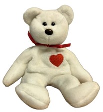 TY Beanie Baby - VALENTINO the White Bear (8.5 inch) - MWMT's- 4Valentine's Day!