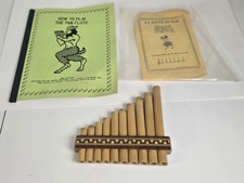 Vintage 10-Tube Pan Flute 6" And Instructions