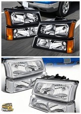 Headlights Bumper Light Chromeblk For Chevrolet Silverado 1500 2500hd 2003-06