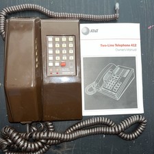 Vintage Webcor Zip Telephone Brown Cradle Push Button Wall Desk 1970s MCM