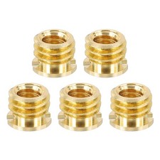 5 Pcs 1/4" Female to 3/8" Male Convert Screw Adapter Mount, Gold