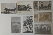 LOT of 7 WWI ERA MILITARY PHOTO s RPPC s TANK SEA PLANE TROOP s MUSICIAN s etc