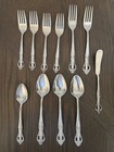 11 Pieces US United Silver Co Stainless Japan Acadia Floral Pierced Flatware Vtg