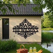 Custom Last Name Metal Sign Personalized Family Monogram Patio Outdoor Art Decor