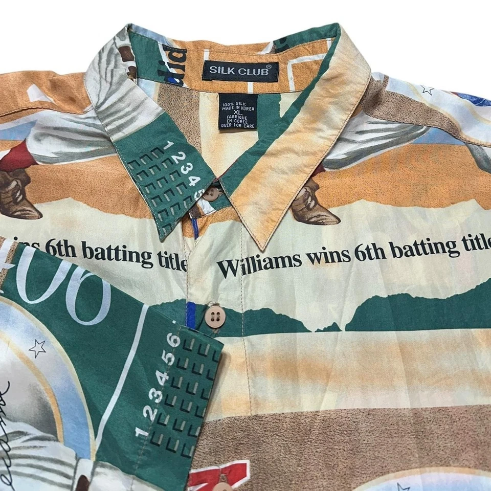 Vintage Baseball Button-Up Silk Shirt - Image 3 of 4
