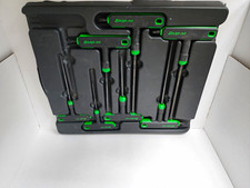 Snap-on 7pc T-handle Hex Key Set W Tray Blackgreen Metalplastic Snap-on 7pc T-handle Hex Key Set W Tray Blackgreen Metalplastic