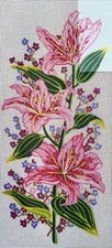 Needlepoint Painted Canvas Gobelin 8019 - Flowers. 12"x24" by Collection D'Art