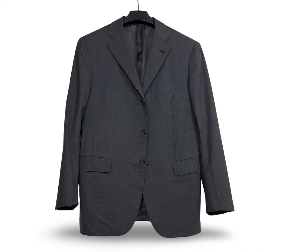 Raffaele Caruso 2pc Suit  Superfine 150s Wool  Jacket Pants Size 52 - Image 2 of 4