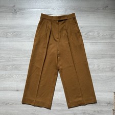 Max Mara Wide Camel Drap Pants Cropped Trousers CamelWool Size:S