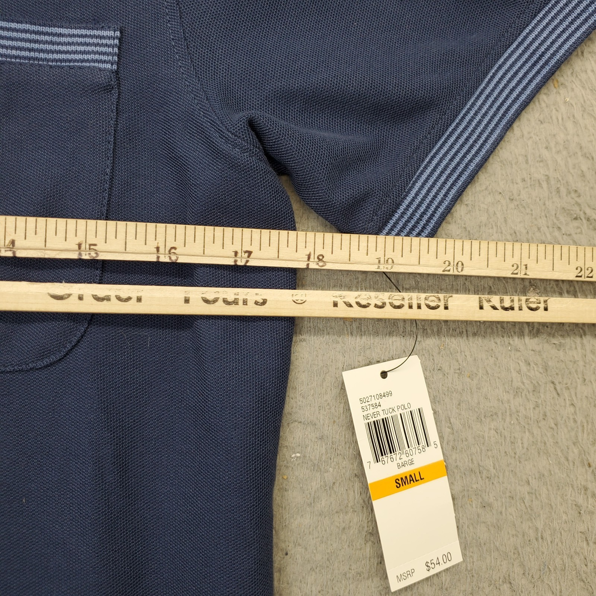 mone Van Heusen Never Tuck Polo Shirt Mens S Blue Collared Natural