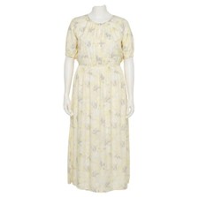 Nine West Women's Plus Size Puff Sleeve Chiffon Floral Peasant Maxi Dress 1X