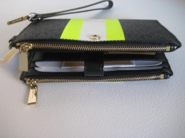 Michael Kors Wristlets Double Zip Wristlet iPhone 7 8 Clutch Black 