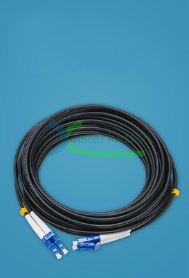 LC-LC UPC SM 9/125 300M Black Armored Fiber Cable Duplex Fiber Optic Patch Cord