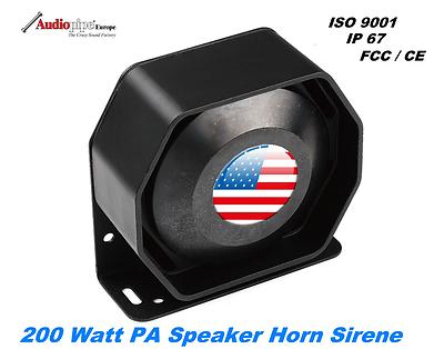 200W Compact Druckkammerlautsprecher PA Horn Sirene Federal Signal US