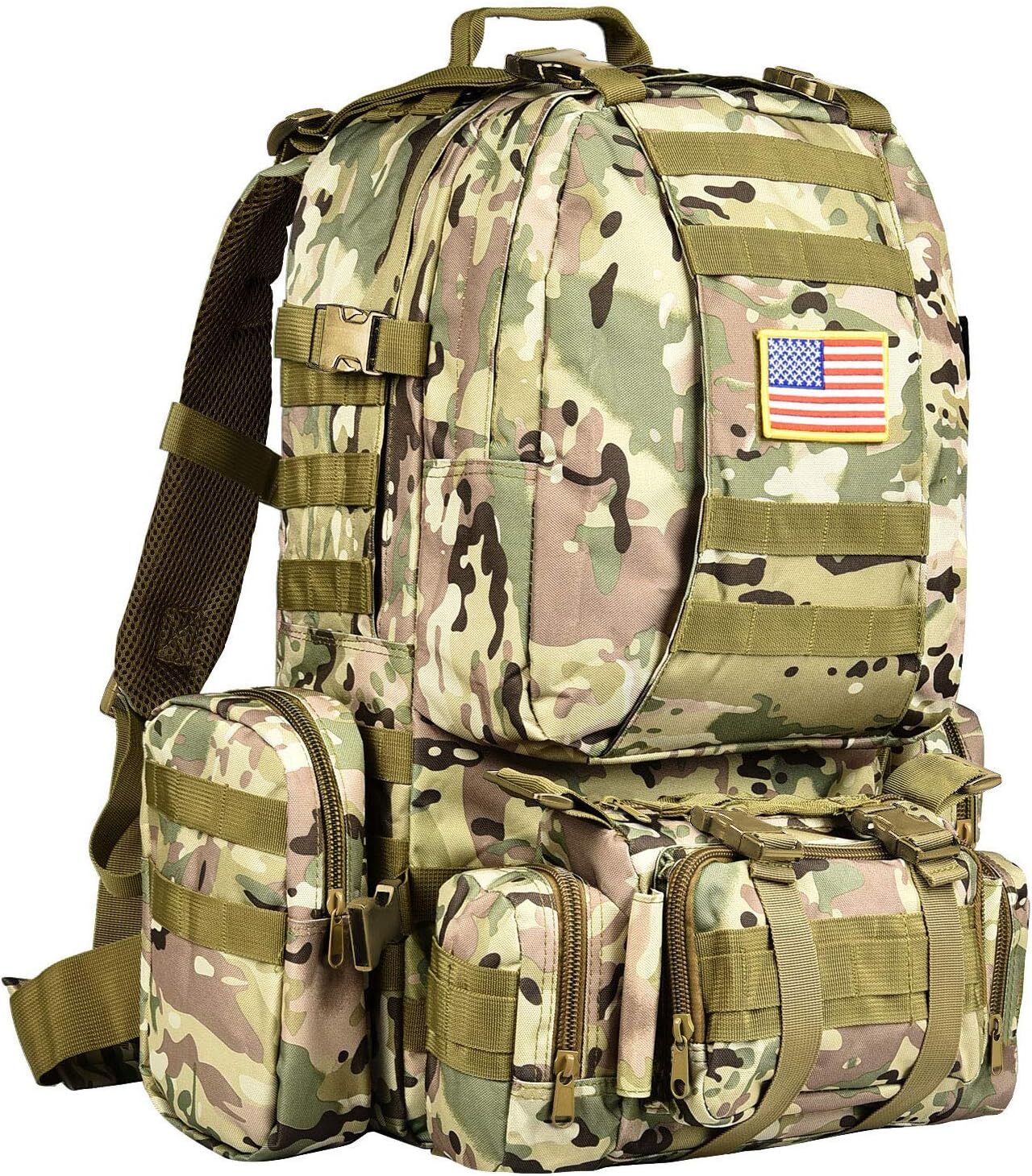 Tactical Backpack Military Army Rucksack 60L Large Assault Pack Detachable ... .