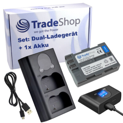 2in1 Set: Dual LCD LADEGERÄT USB-C + AKKU für Nikon EN-EL3e-2 D80 D80s D90 D200