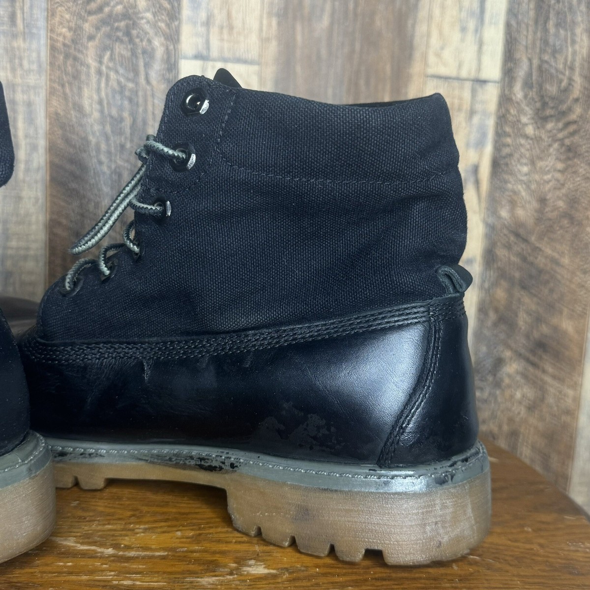 Men's Timberland Boots Black 6-inch Roll-Top Boots - Size 10 | eBay