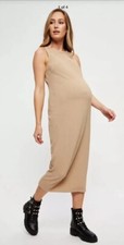 Dorothy Perkins - Maternity Camel Sleeveless Bodycon Dress - Size 8