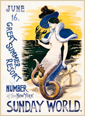 Designer decoration Poster.Mermaid.Lobster.Room art decoration print.q0302