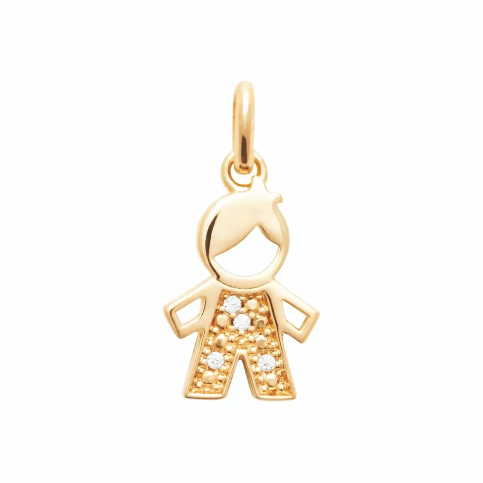 Pendentif petit garçon plaqué or 18k, le cadeau de naissance idéal