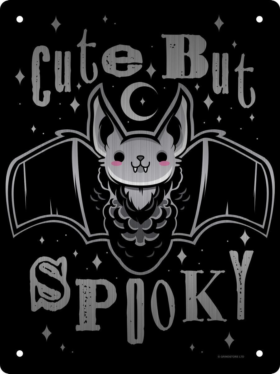 Mirrored Tin Sign Cute But Spooky Bat Mirrored Mini Tin Sign 15x20cm