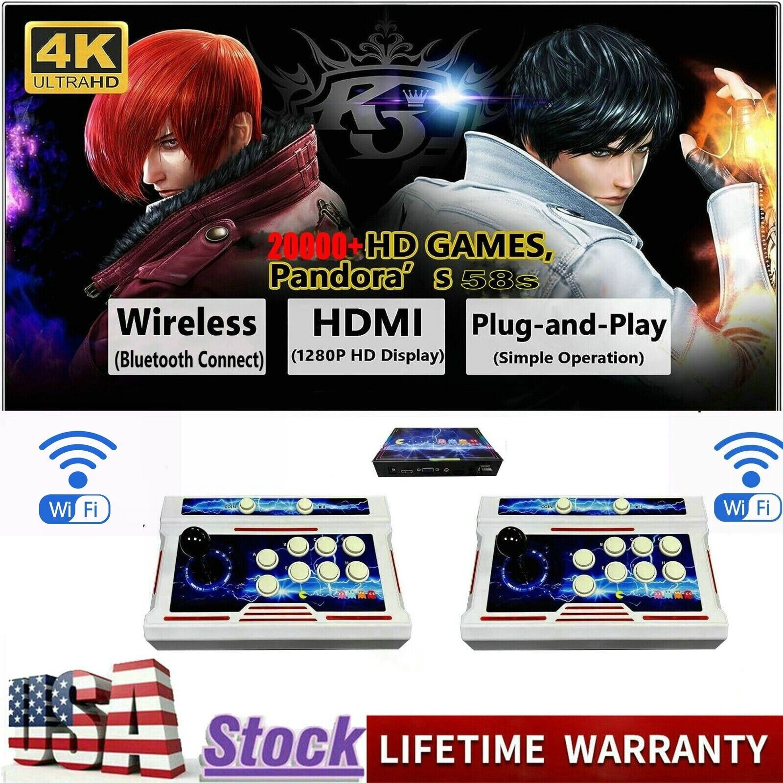 WIFI 20000+ in 1 Pandora Box 58S Retro Video Games Arcade Console 3D Bluetooth