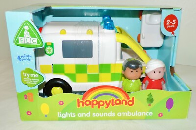 NEU ELC Happyland LICHTER UND GERÄUSCHE KRANKENWAGEN für 2-5 Jahre - kleinere Delle in Packung