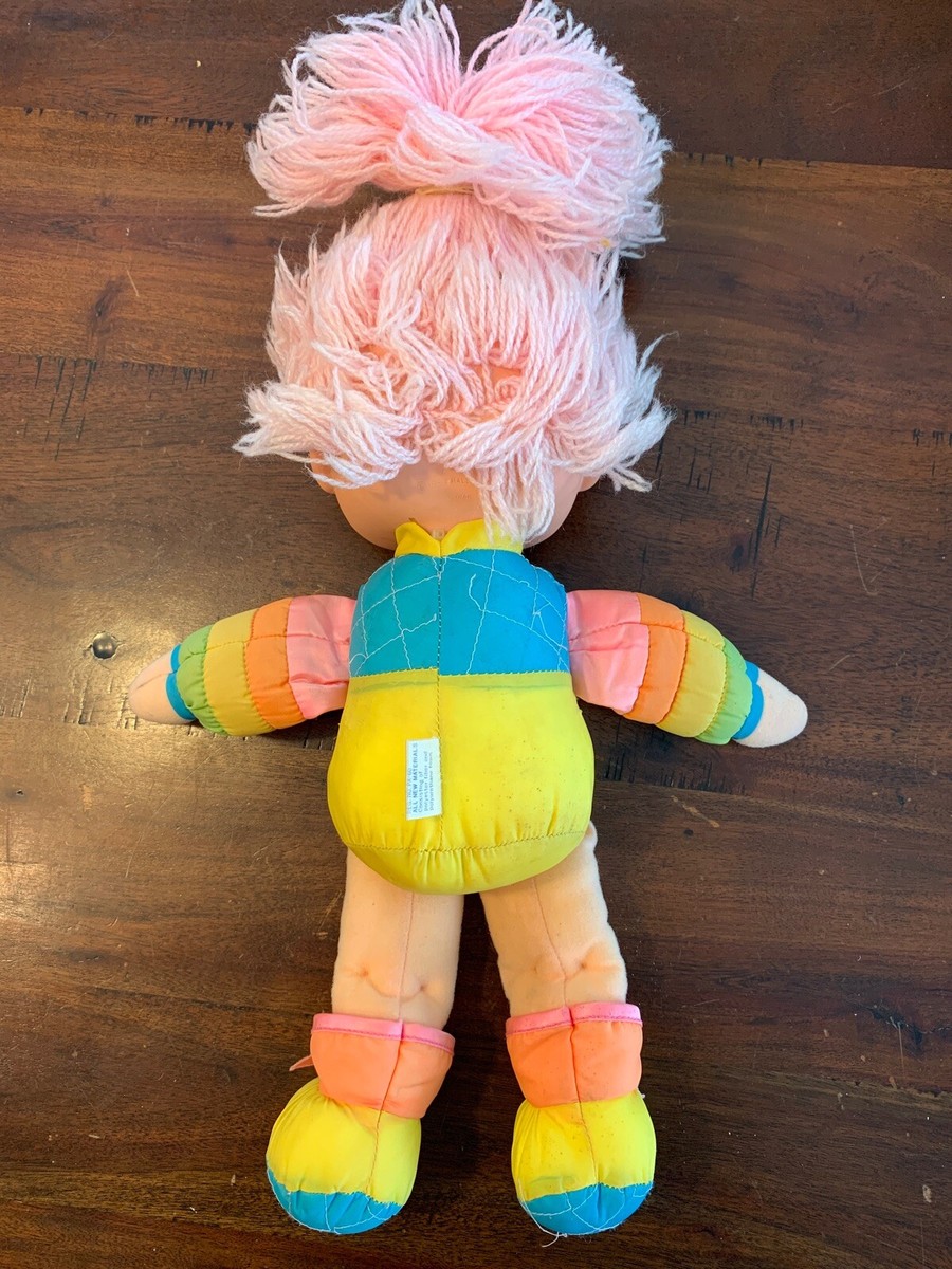 Ancienne Peluche Rainbow blondine blanc Année 1983