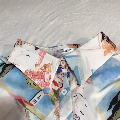 Camicia donna In' Voland con bottoni taglia 22W manica lunga collo colletto multicolore - Foto 6 di 14