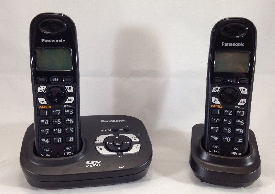 Set of 2 Panasonic KXTG4321B 5.8GHz Digital Cordless Phone Expandable