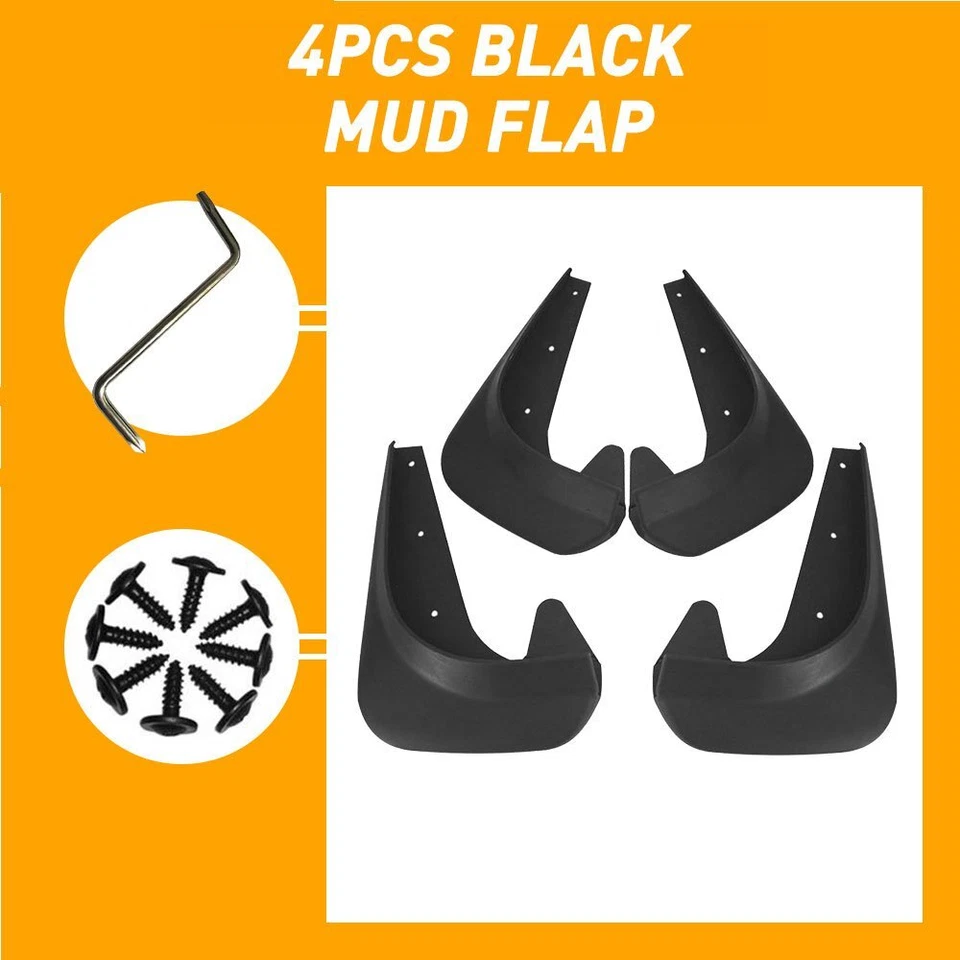 4X Protectores contra salpicaduras guardabarros negros universales para auto accesorios repuestos Foto 2 de 4