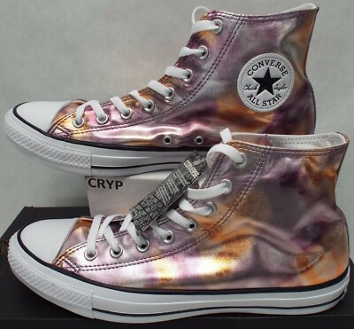 New Mens 13 Converse CTAS Hi Metallic Dusk Pink MSRP $65 157619F Womens 15