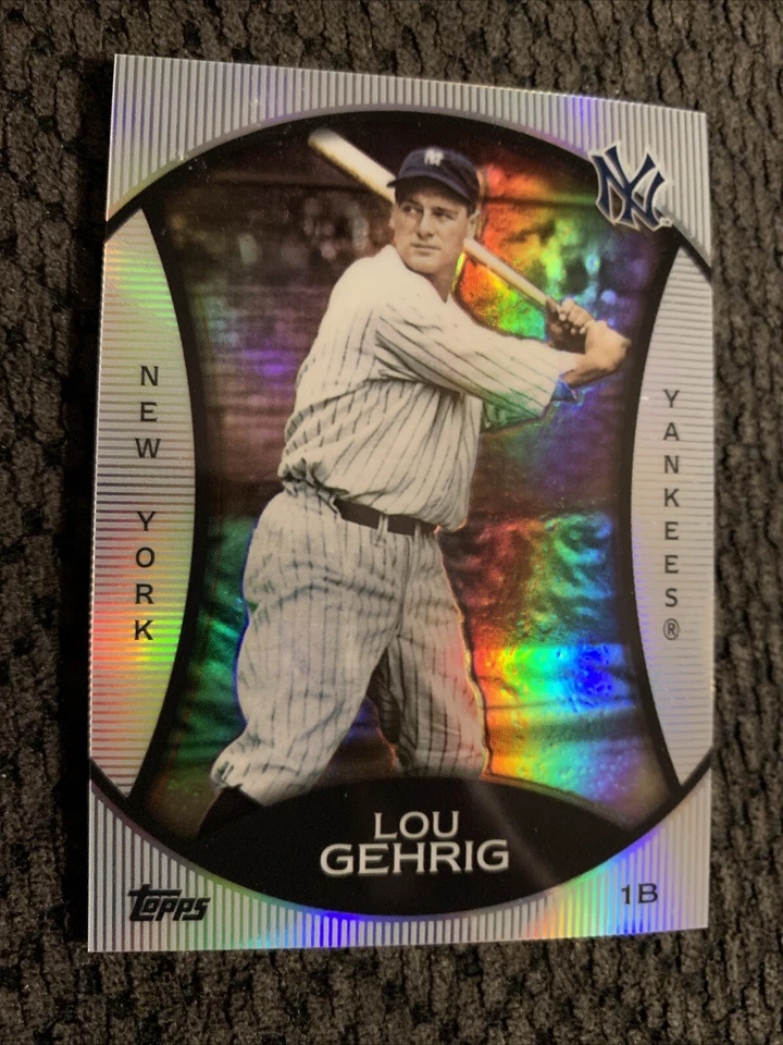 2010 Topps Legends Chrome Cereal Wal-Mart Platinum Lou Gehrig #PC20 HOF Centered - Image 3 of 4