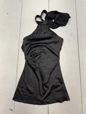 Shein Black Sleeveless Neck Tie Shirt Womens Size XS