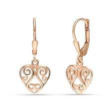 925 Sterling Silver Drop Dangle Leverback Heart Earrings for Women Girls  30 MM