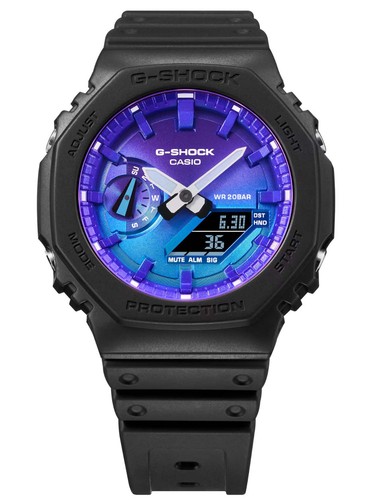 NUEVO Reloj Casio G-Shock FIRE INSIDE Azul Vivo Carbono Ana-Digi para Hombres GA2100FL-1A - Imagen 2 de 4
