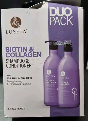 LUSETA BIOTIN & COLLAGEN SHAMPOO & CONDITIONER FÜR DÜNNES & TROCKENES HAAR DUO PACK 1L 
