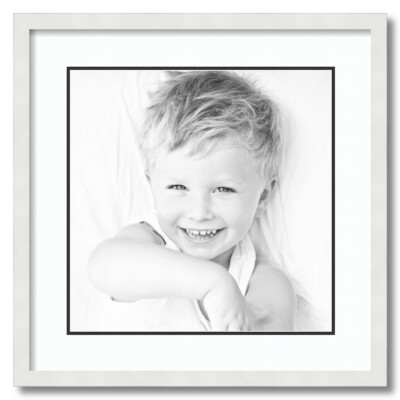 ArtToFrames Matted 20x20 White Picture Frame with 2'' Double Mat, 16x16 Opening