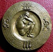 Vincent van Gogh 1853-1890 femme nue accroupie entre 4 saisons rare médaille