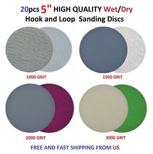 20pcs 5" HIGH QUALITY Wet/Dry Hook and Loop Sanding Discs