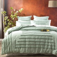 3Pcs Sage Green Duvet Cover, cotton Tufted Comforter Boho Bedding For Home Decor