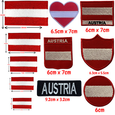 Österreich International Land verschiedene Flaggen Bügelbild Patch gestickt Abzeichen