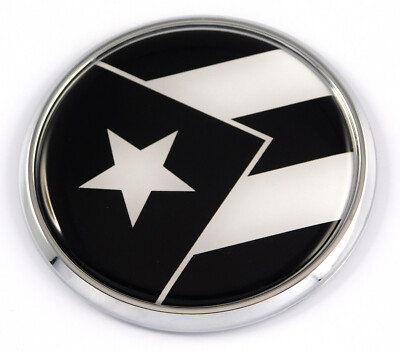 Puerto Rico Black and white flag Black Shield Car bike Decal crest Emblem