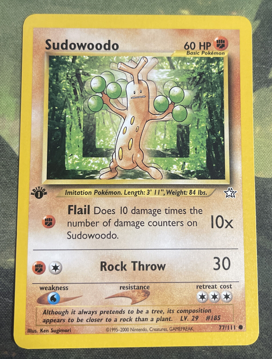 1st Edition Sudowoodo 77/111 - Neo Genesis - Near Mint