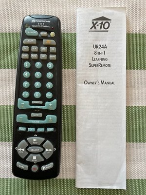 X10 Powerhouse Backlit UR24A 8-in-1 Learning SuperRemote with Owner's Manual