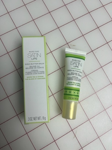 Mary Kay Satin Lips White Tea & Citrus Shea Butter Balm, .3 oz-NEW-FREE SHIPPING
