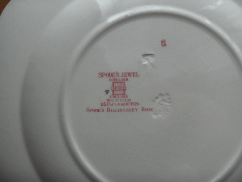 Spode Billingsley Rose 2 Brotteller ~ Copeland Spode ~ 1926 ~ Made in England - NR! - Bild 5 von 5